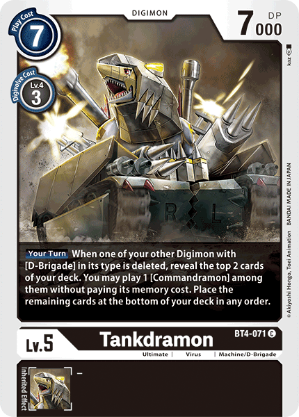 Tankdramon [BT4-071] [Great Legend] | Mindsight Gaming