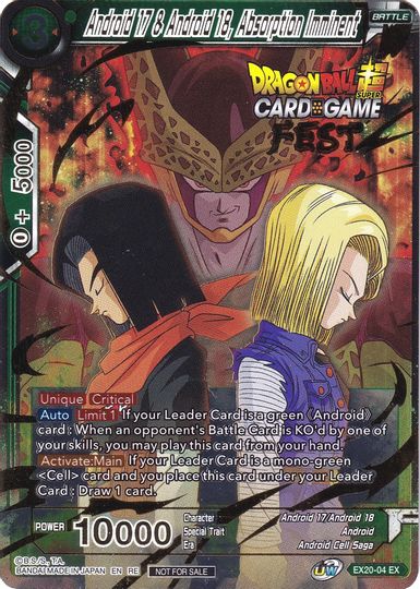 Android 17 & Android 18, Absorption Imminent (Card Game Fest 2022) (EX20-04) [Tournament Promotion Cards] | Mindsight Gaming