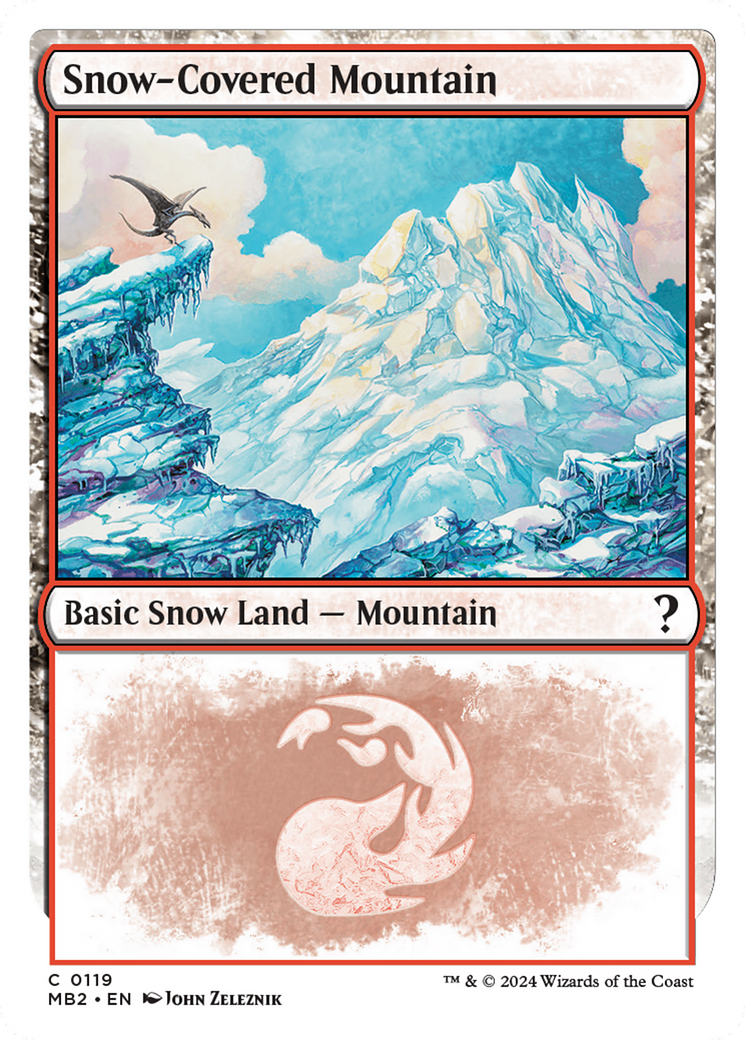 Snow-Covered Mountain (White Border) [Mystery Booster 2] | Mindsight Gaming