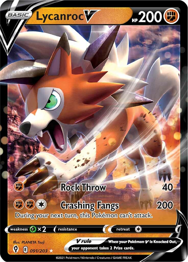 Lycanroc V (091/203) [Sword & Shield: Evolving Skies] | Mindsight Gaming