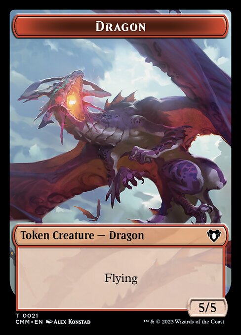 Human Soldier // Dragon (0021) Double-Sided Token [Commander Masters Tokens] | Mindsight Gaming