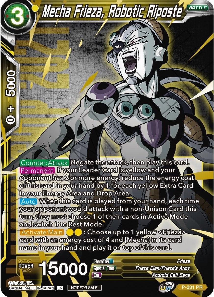 Mecha Frieza, Robotic Riposte (Gold Stamped) (P-331) [Tournament Promotion Cards] | Mindsight Gaming