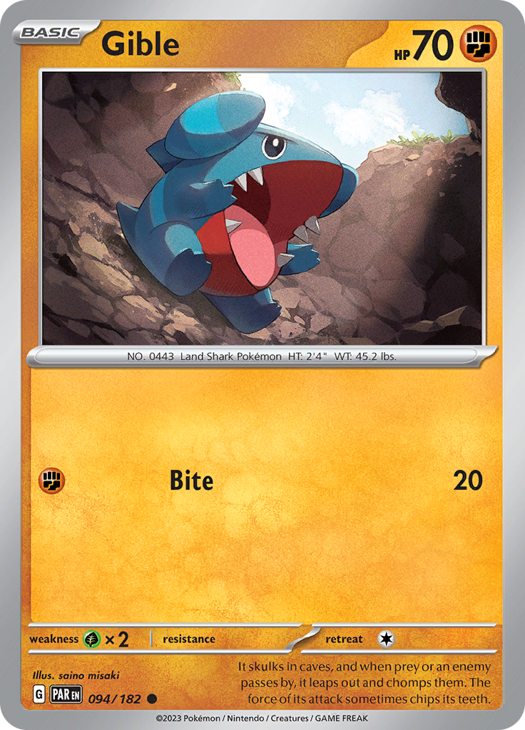 Gible (094/182) [Scarlet & Violet: Paradox Rift] | Mindsight Gaming