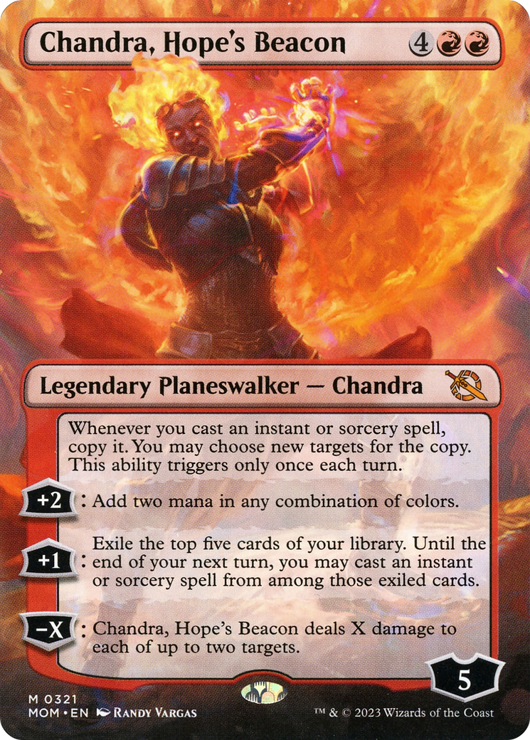 Chandra, Hope's Beacon (Borderless Alternate Art) [March of the Machine] | Mindsight Gaming