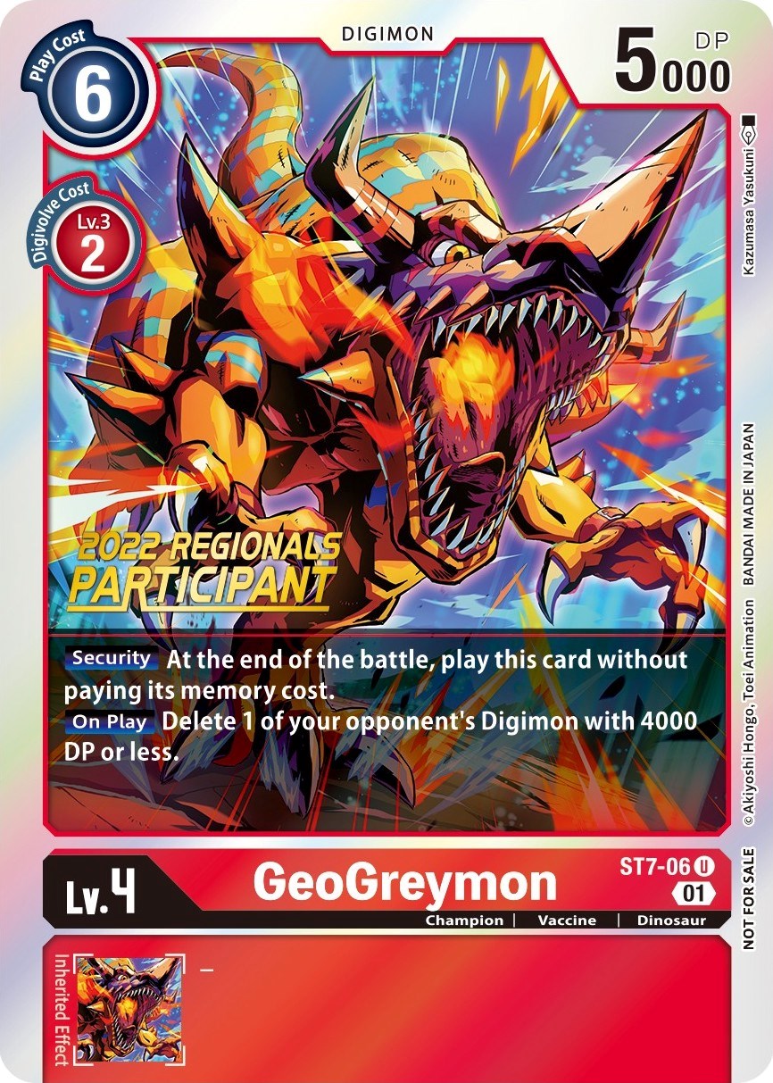 GeoGreymon [ST7-06] (2022 Championship Offline Regional) (Online Participant) [Starter Deck: Gallantmon Promos] | Mindsight Gaming