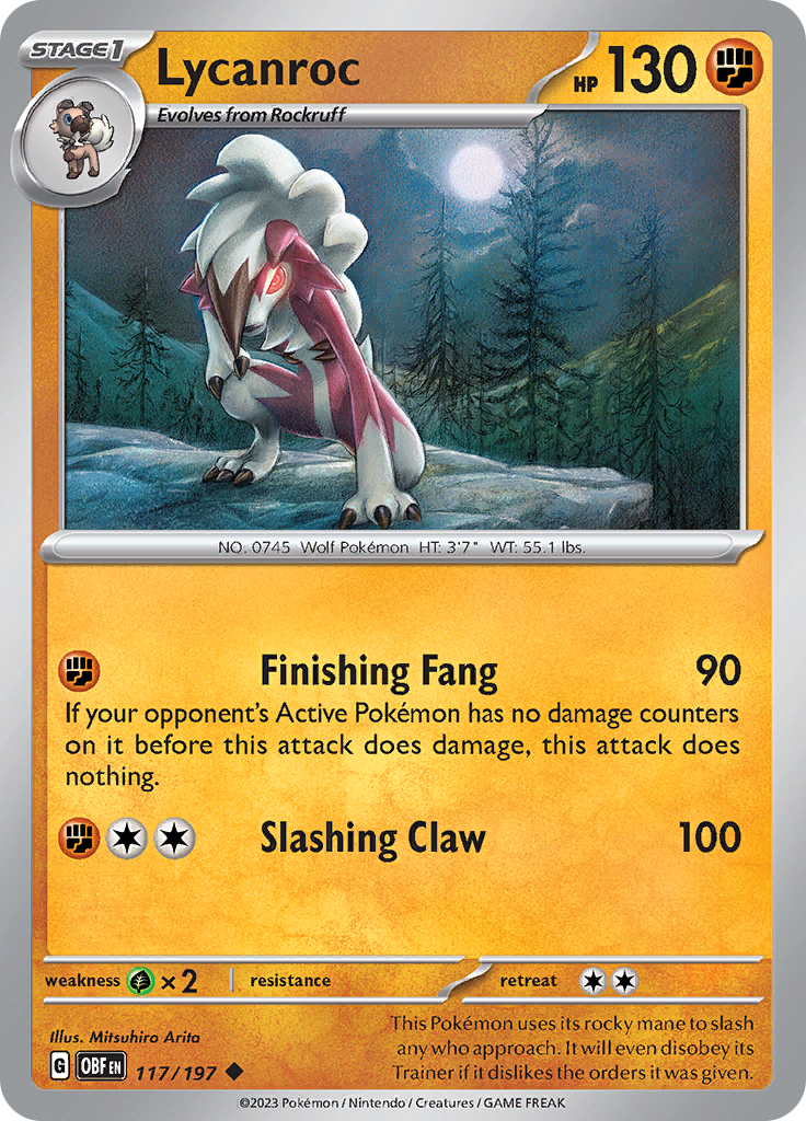 Lycanroc (117/197) [Scarlet & Violet: Obsidian Flames] | Mindsight Gaming