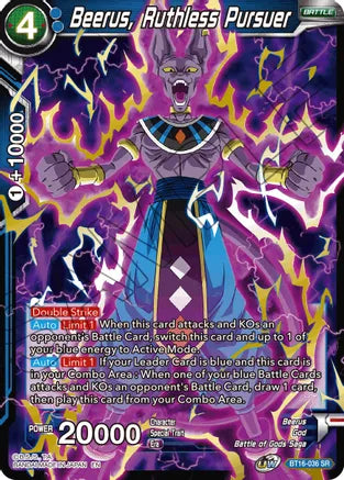 Beerus, Ruthless Pursuer (BT16-036) [Realm of the Gods] | Mindsight Gaming