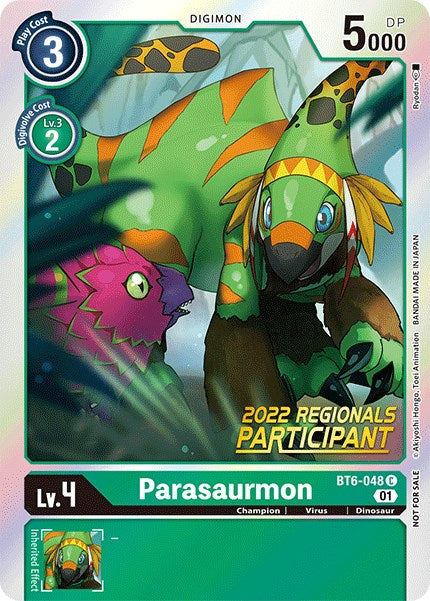 Parasaurmon [BT6-048] (2022 Championship Online Regional) (Online Participant) [Double Diamond Promos] | Mindsight Gaming