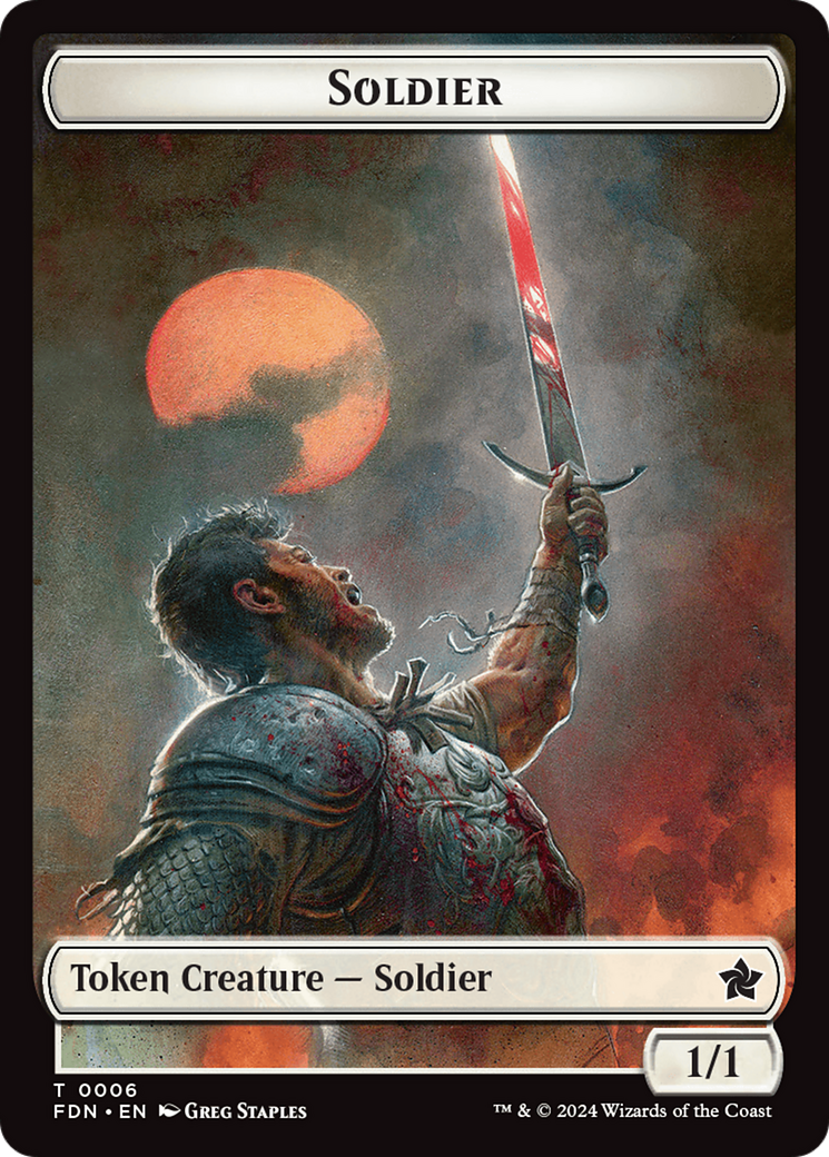 Rabbit // Soldier Double-Sided Token [Foundations Tokens] | Mindsight Gaming