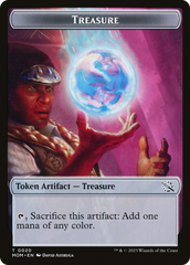 Treasure (20) // Teferi Akosa of Zhalfir Emblem Double-Sided Token [March of the Machine Tokens] | Mindsight Gaming