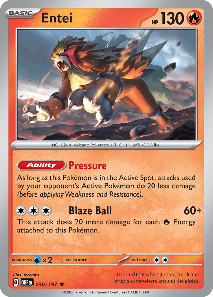 Entei (030/197) [Scarlet & Violet: Obsidian Flames] | Mindsight Gaming