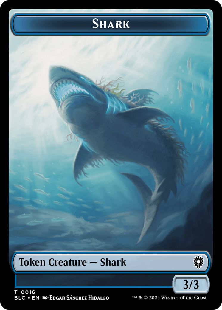 Bird (011) // Shark Double-Sided Token [Bloomburrow Commander Tokens] | Mindsight Gaming