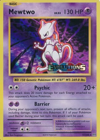 Mewtwo (51/108) (XY Evolutions Prerelease) [XY: Black Star Promos] | Mindsight Gaming