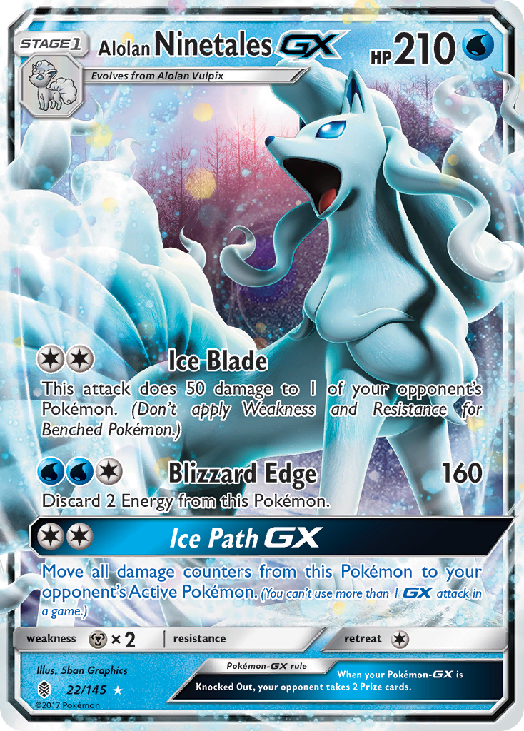 Alolan Ninetales GX (22/145) [Sun & Moon: Guardians Rising] | Mindsight Gaming