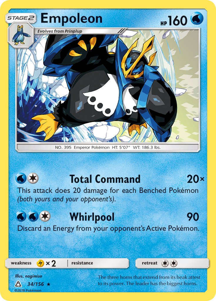 Empoleon (34/156) (Cracked Ice Holo) (Theme Deck Exclusive) [Sun & Moon: Ultra Prism] | Mindsight Gaming