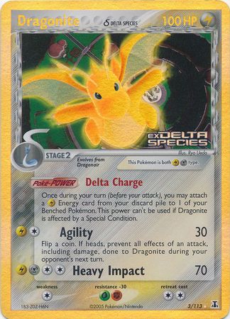 Dragonite (3/113) (Delta Species) (Stamped) [EX: Delta Species] | Mindsight Gaming