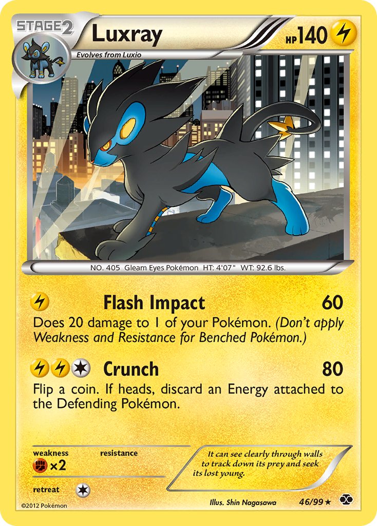 Luxray (46/99) (Cracked Ice Holo) (Blister Exclusive) [Black & White: Next Destinies] | Mindsight Gaming