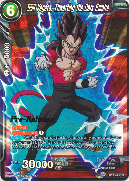 SS4 Vegeta, Thwarting the Dark Empire (BT13-130) [Supreme Rivalry Prerelease Promos] | Mindsight Gaming