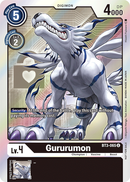 Gururumon [BT3-065] (Buy-A-Box Promo) [Release Special Booster Ver.1.5 Promos] | Mindsight Gaming