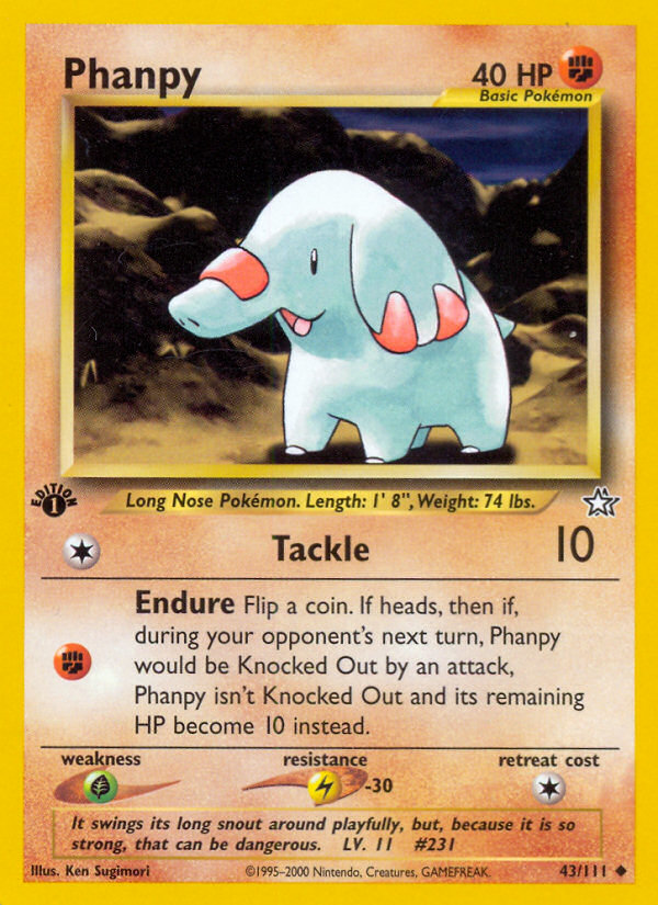 Phanpy (43/111) [Neo Genesis 1st Edition] | Mindsight Gaming