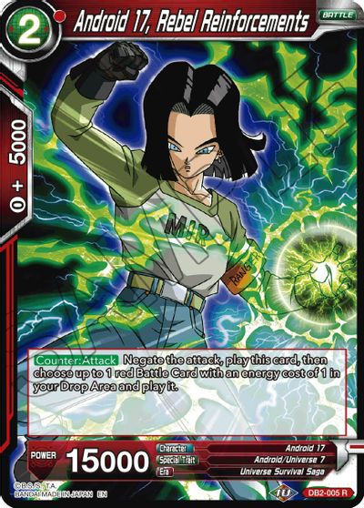 Android 17, Rebel Reinforcements (Reprint) (DB2-005) [Battle Evolution Booster] | Mindsight Gaming