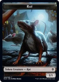 Rat // Food (17) Double-sided Token [Throne of Eldraine Tokens] | Mindsight Gaming