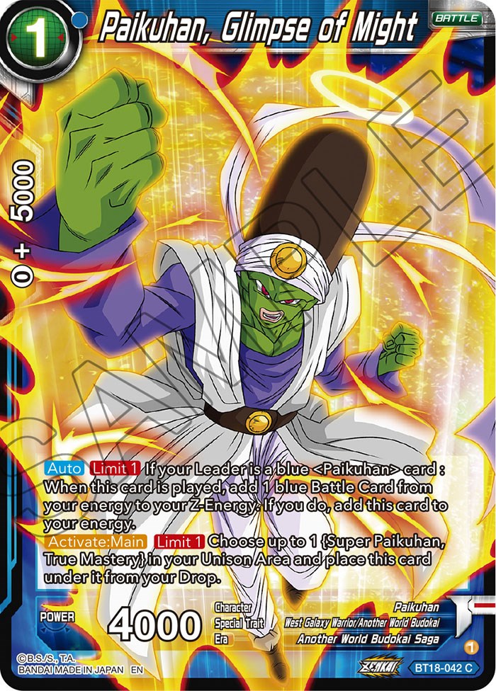 Paikuhan, Glimpse of Might (BT18-042) [Dawn of the Z-Legends] | Mindsight Gaming