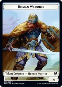 Human Warrior // Spirit Double-sided Token [Kaldheim Tokens] | Mindsight Gaming