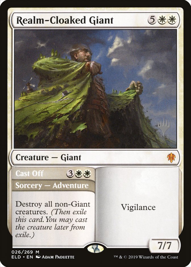 Realm-Cloaked Giant // Cast Off (Promo Pack) [Throne of Eldraine Promos] | Mindsight Gaming