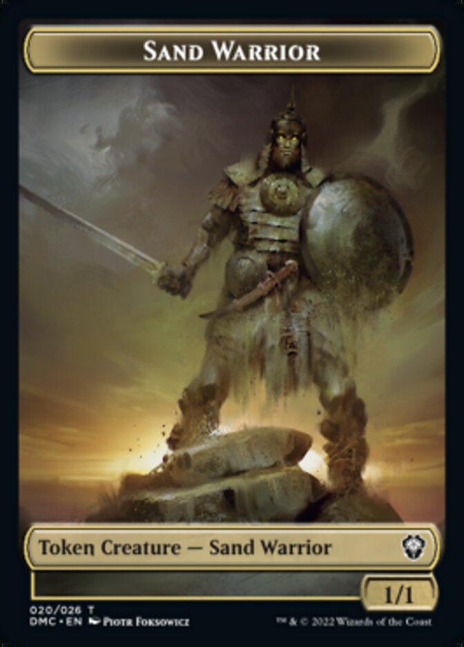 Phyrexian // Sand Warrior Double-sided Token [Dominaria United Tokens] | Mindsight Gaming