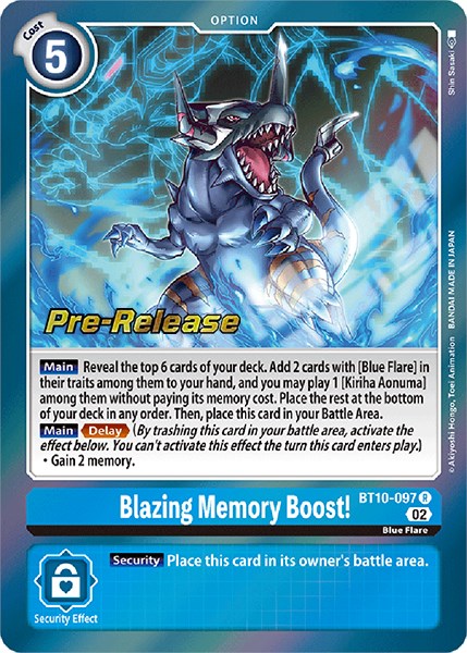 Blazing Memory Boost! [BT10-097] [Xros Encounter Pre-Release Cards] | Mindsight Gaming