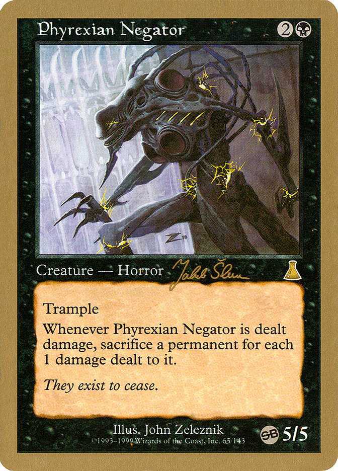 Phyrexian Negator (Jakub Slemr) (SB) [World Championship Decks 1999] | Mindsight Gaming