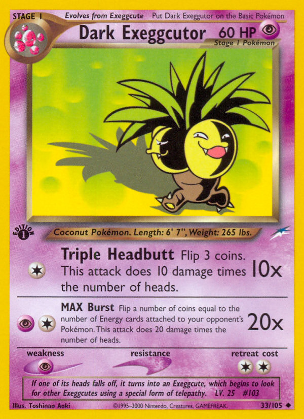 Dark Exeggutor (33/105) [Neo Destiny 1st Edition] | Mindsight Gaming