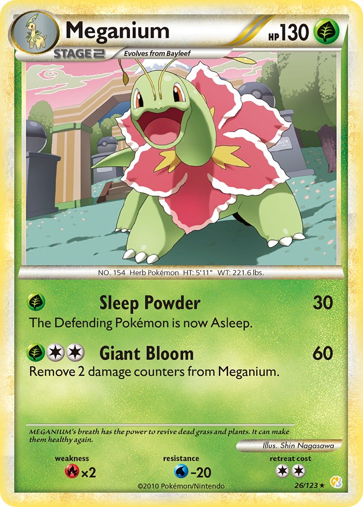 Meganium (26/123) (Theme Deck Exclusive) [HeartGold & SoulSilver: Base Set] | Mindsight Gaming