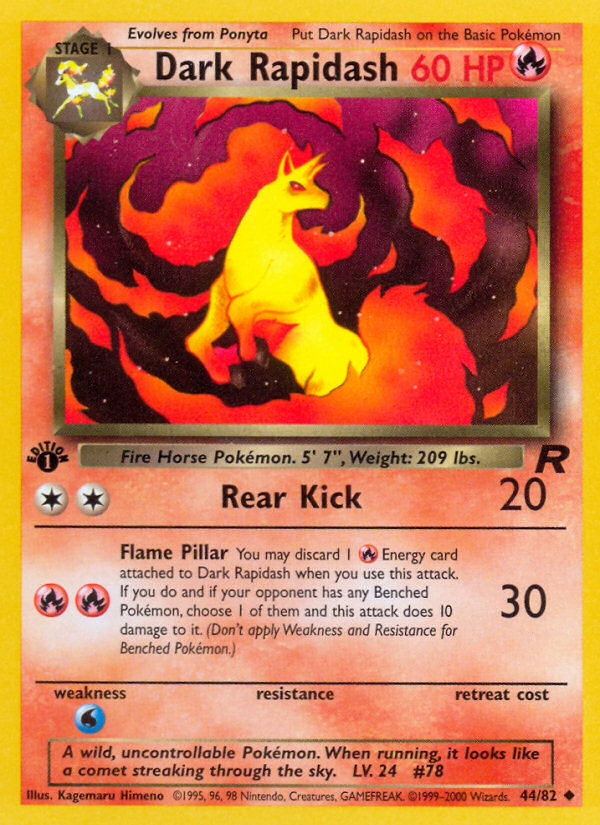 Dark Rapidash (44/82) [Team Rocket 1st Edition] | Mindsight Gaming