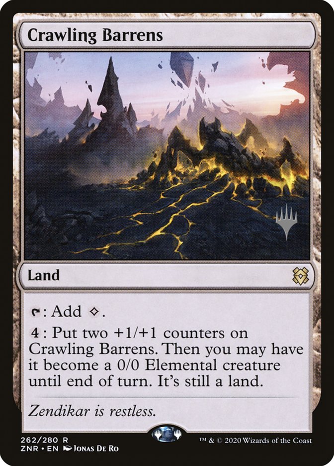 Crawling Barrens (Promo Pack) [Zendikar Rising Promos] | Mindsight Gaming