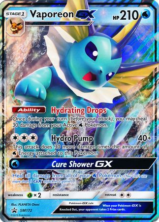 Vaporeon GX (SM172) (Jumbo Card) [Sun & Moon: Black Star Promos] | Mindsight Gaming