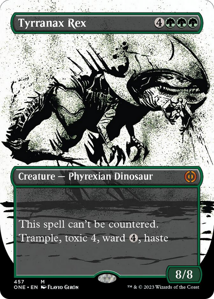 Tyrranax Rex (Borderless Ichor Step-and-Compleat Foil) [Phyrexia: All Will Be One] | Mindsight Gaming