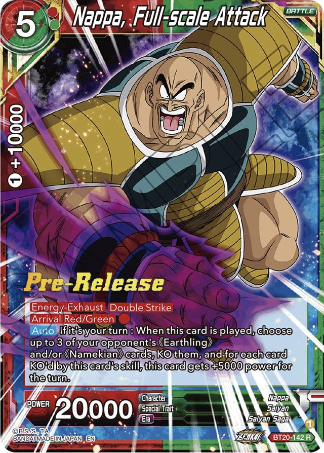 Nappa, Full-scale Attack (BT20-142) [Power Absorbed Prerelease Promos] | Mindsight Gaming