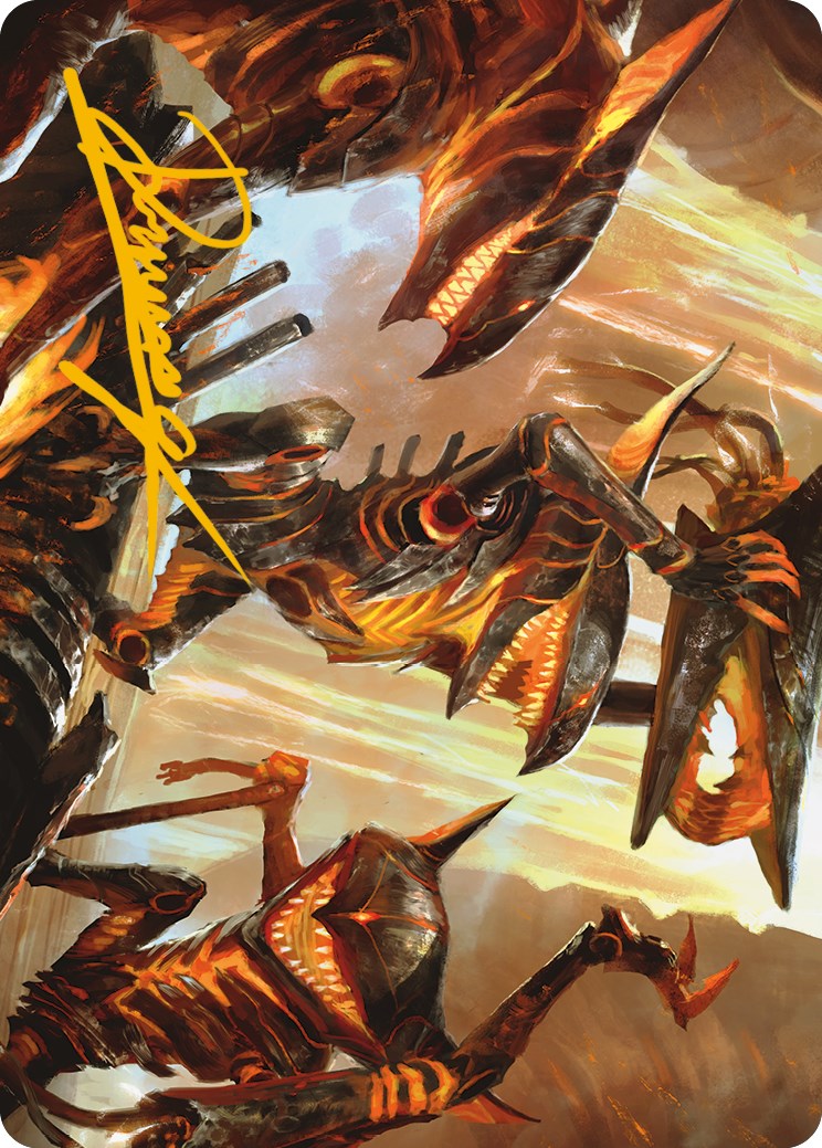 Gleeful Demolition Art Card (Gold-Stamped Signature) [Phyrexia: All Will Be One Art Series] | Mindsight Gaming