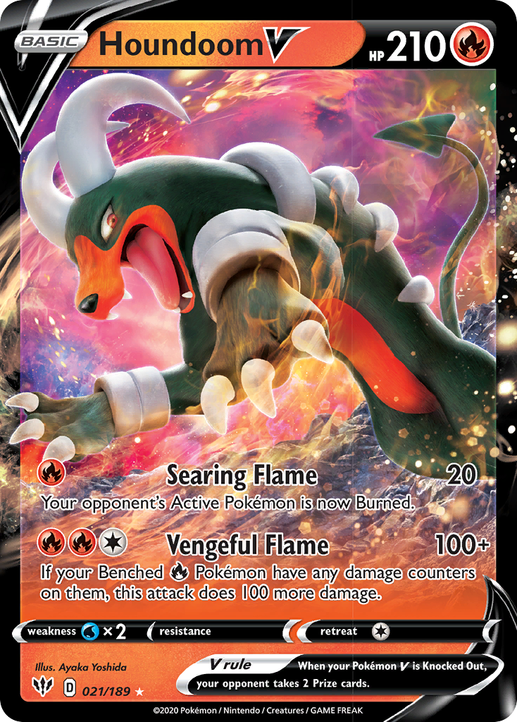 Houndoom V (021/189) [Sword & Shield: Darkness Ablaze] | Mindsight Gaming