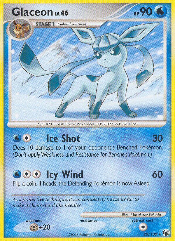 Glaceon (20/100) (Theme Deck Exclusive) [Diamond & Pearl: Majestic Dawn] | Mindsight Gaming