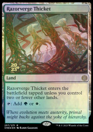 Razorverge Thicket [Phyrexia: All Will Be One Prerelease Promos] | Mindsight Gaming