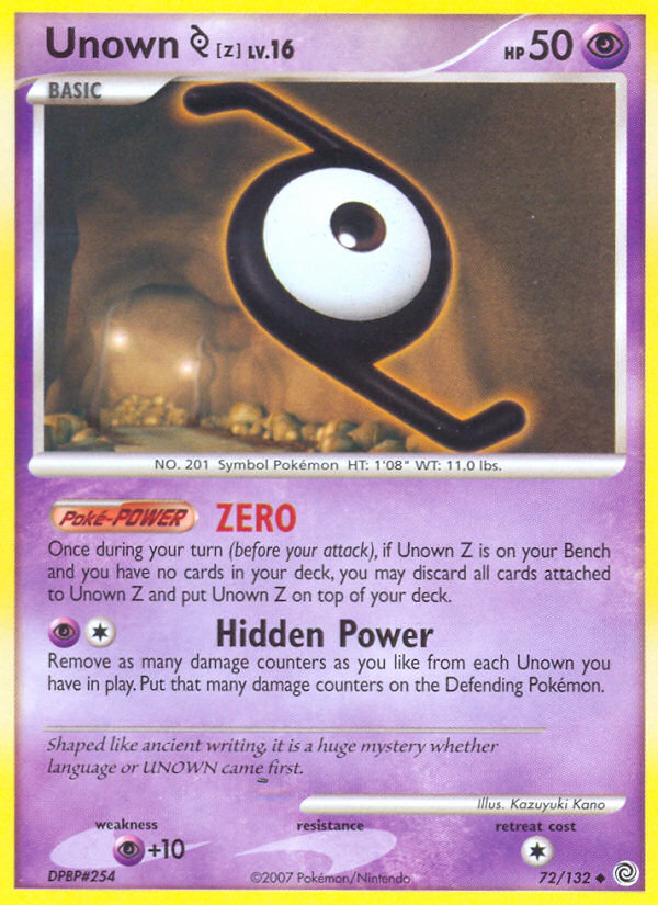 Unown Z (72/132) [Diamond & Pearl: Secret Wonders] | Mindsight Gaming