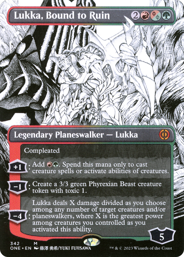 Lukka, Bound to Ruin (Borderless Manga) [Phyrexia: All Will Be One] | Mindsight Gaming