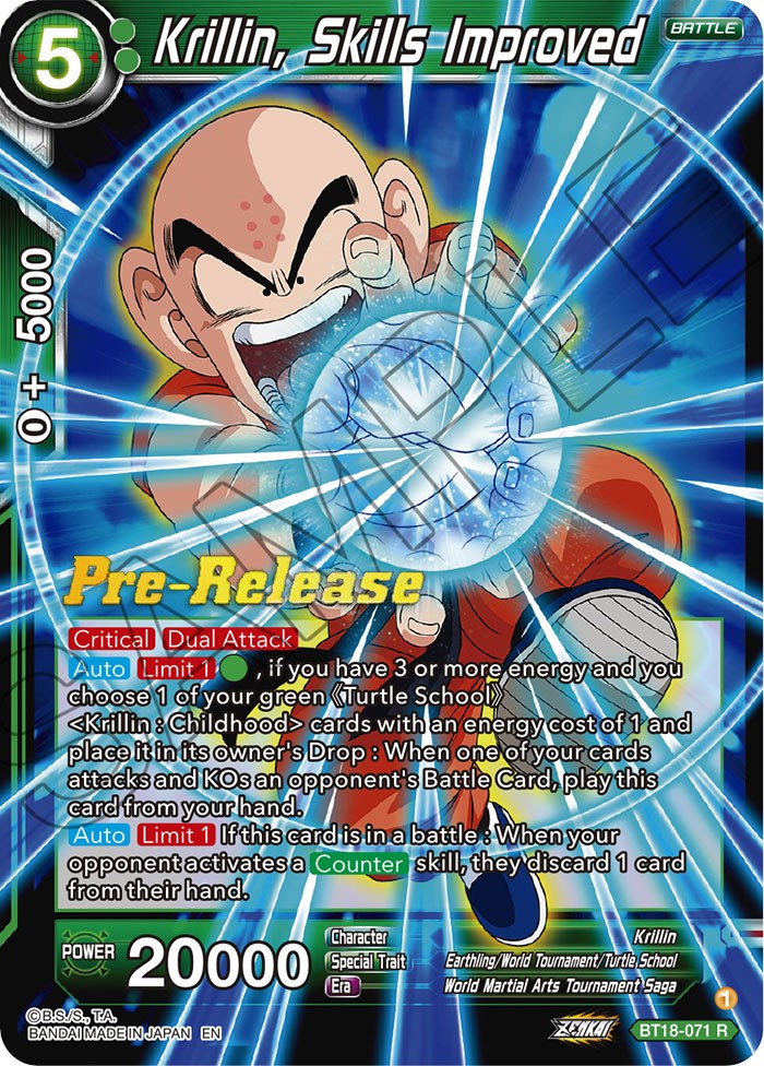 Krillin, Skills Improved (BT18-071) [Dawn of the Z-Legends Prerelease Promos] | Mindsight Gaming