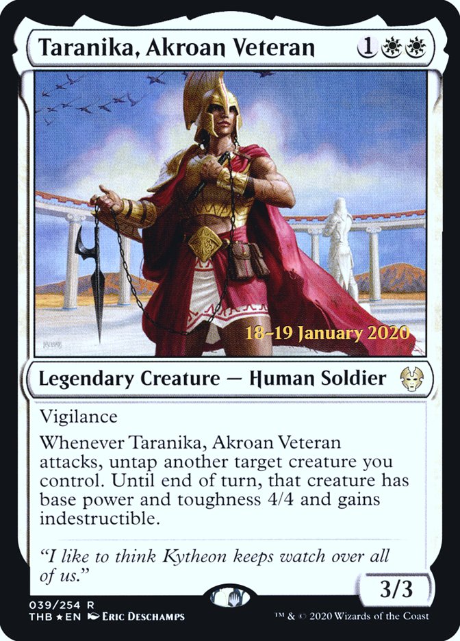 Taranika, Akroan Veteran [Theros Beyond Death Prerelease Promos] | Mindsight Gaming