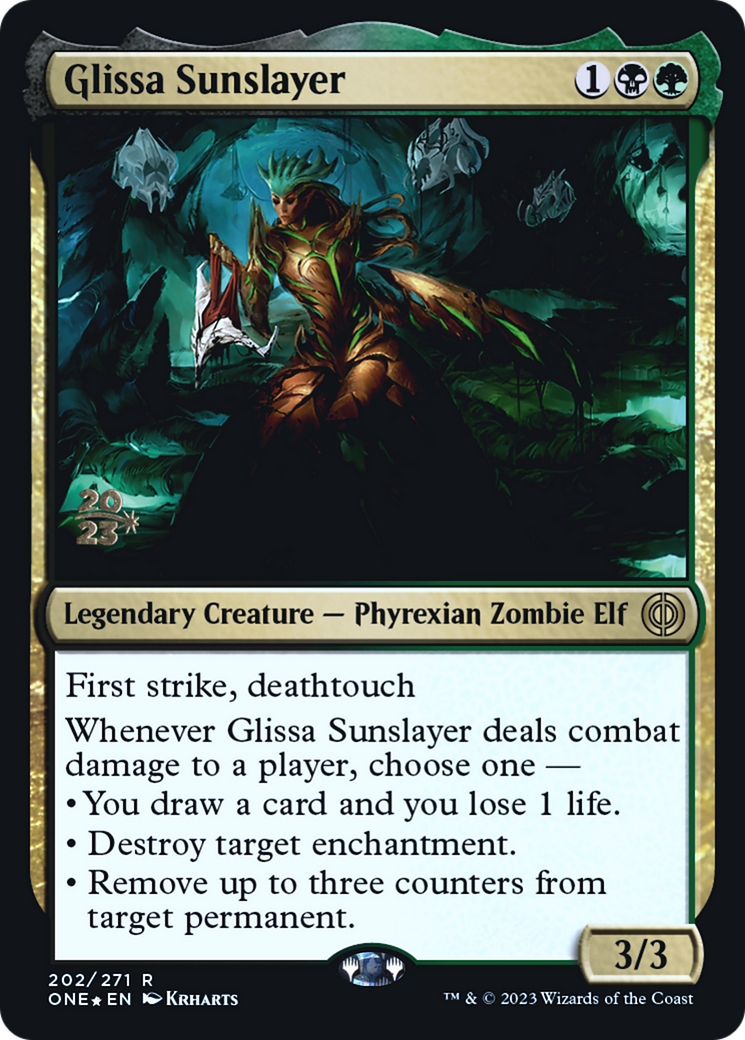 Glissa Sunslayer [Phyrexia: All Will Be One Prerelease Promos] | Mindsight Gaming