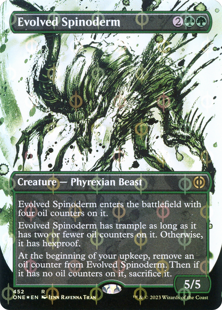 Evolved Spinoderm (Borderless Ichor Step-and-Compleat Foil) [Phyrexia: All Will Be One] | Mindsight Gaming