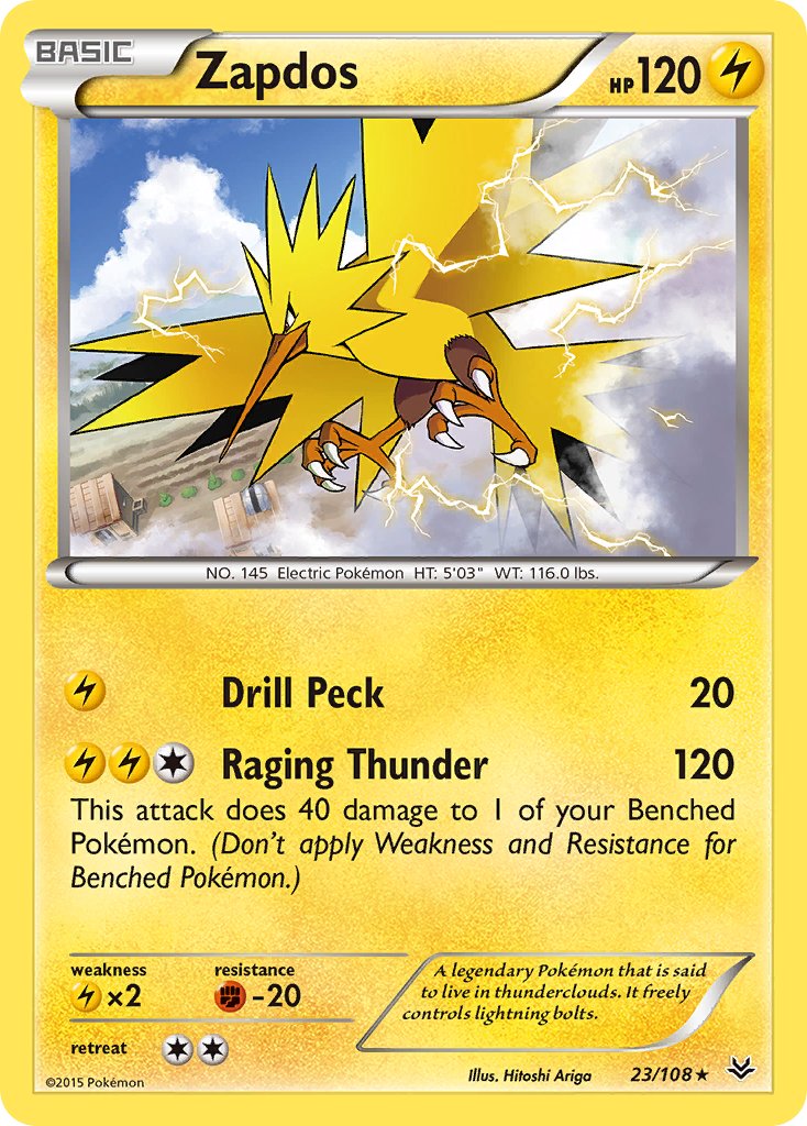 Zapdos(23/108) (Theme Deck Exclusive) [XY: Roaring Skies] | Mindsight Gaming